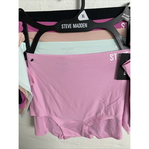 Steve Madden Womens Underwear No Show Boyshort Size XL 5 Pack Pink Mint Black - Picture 4 of 9